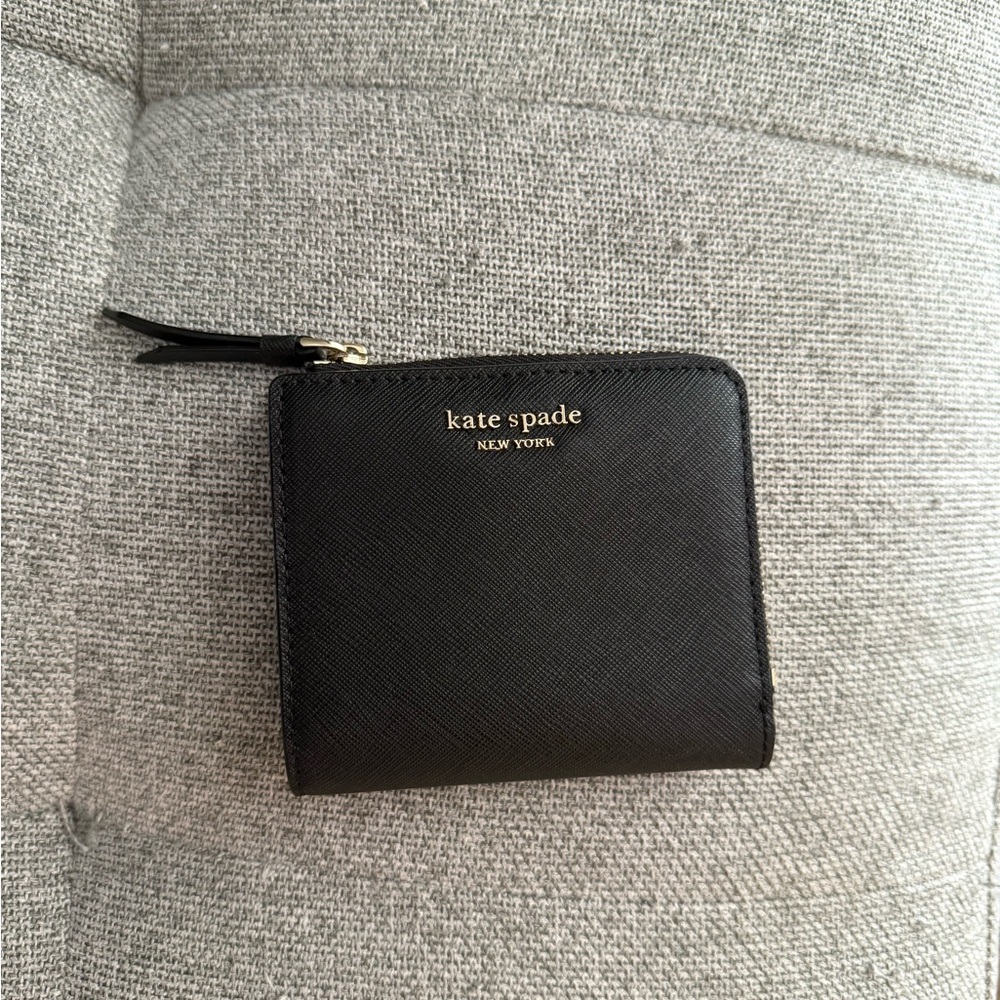 Kate Spade Small Black Wallet Cardholder - Gold Hardware - GUC
